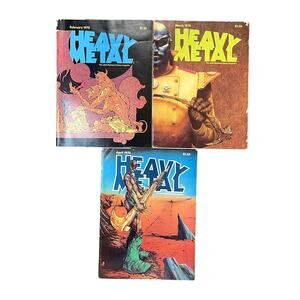 Heavy Metal Magazine Lot Feb–April 1978 Vol 2 Early Issues Sci-Fi Fantasy Art